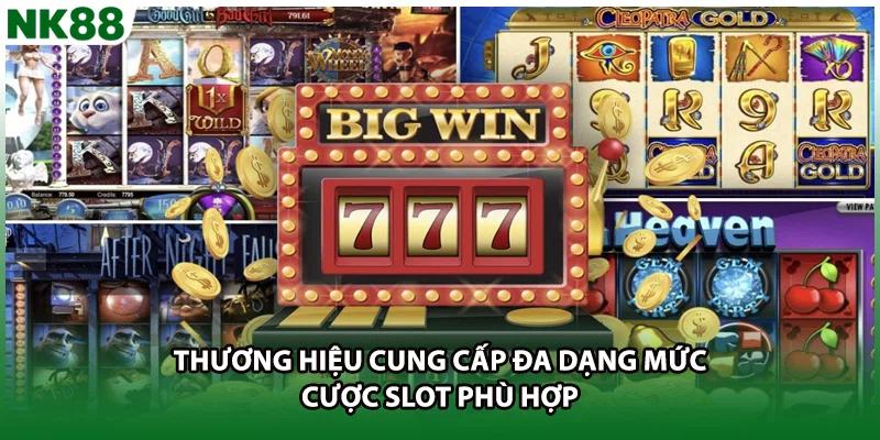Thương hiệu cung cấp đa dạng mức cược slot phù hợp 